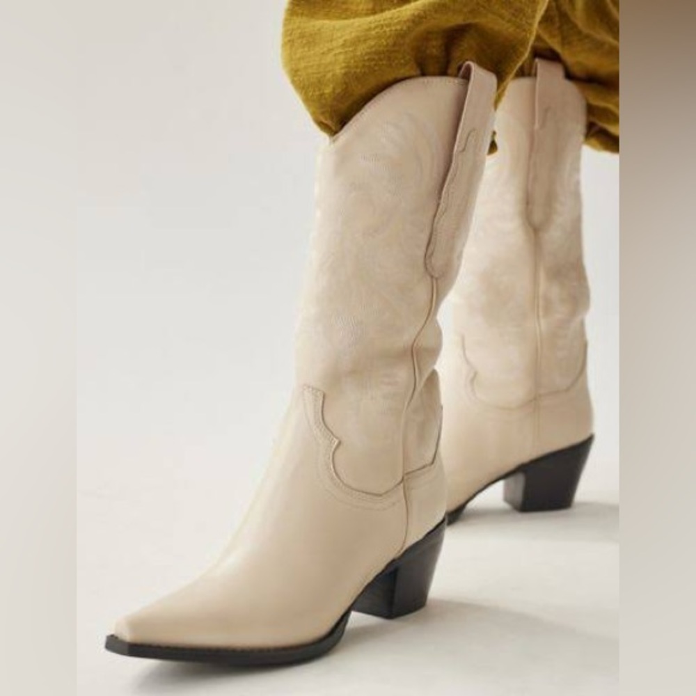 JEFFREY CAMPBELL Dagget Western Boot Natural Leather SIZE 9 1/2 US